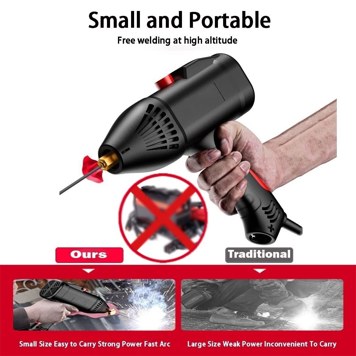 Portable Welding Machine HBCHEN Handheld Welder Gun Small Welder Machine Home Automatic Digital 110V Welding Tools.