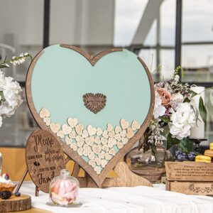 Wedding Guest Book Alternative | Guest Book Frame | Circle Frame Guest Book | Drop Top Frame from 200 hearts | Wooden Drop Box | Rustic Wedding Decor | Customize central part