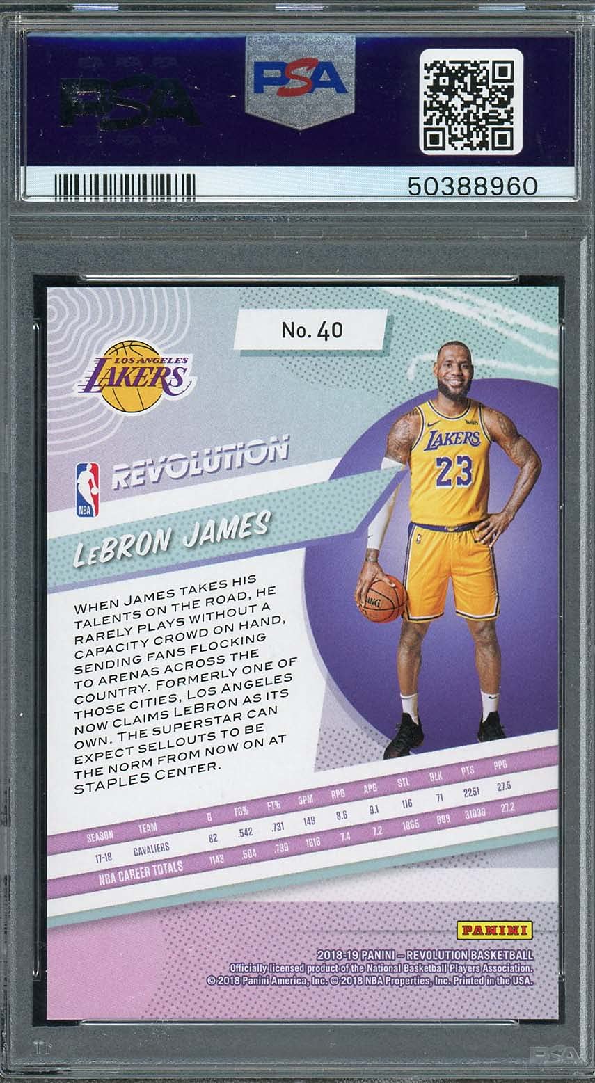 LeBron James 2018 Panini Revolution Basketball Card #40 Graded PSA 10 GEM MINT