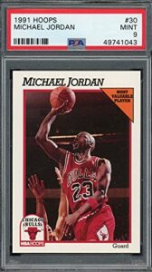michael jordan 1991 hoops basketball card #30 graded psa 9 mint