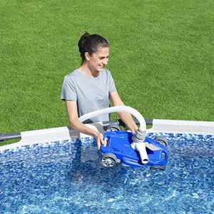 Bestway FlowClear AquaDrift Automatic Above Ground Swimming Pool Vacuum Cleaner with Multidirectional Wheels and 3 Adjustable Settings, Blue