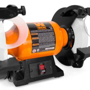 WEN BG4286 3-Amp 8-Inch Slow Speed Bench Grinder, Orange,black