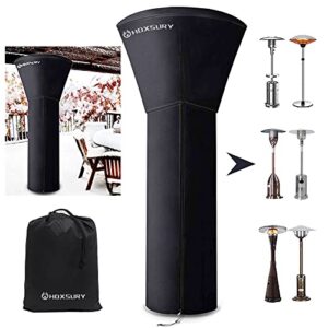 hoxsury patio heater cover outdoor waterproof 94in 420d heavy duty standup round oxford covers for outdoor heaters weatherproof propane heater covers for outdoor garden treasure black