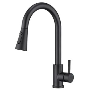 yacvcl kitchen sink faucet with pull down sprayer stainless steel matte black commercial kitchen faucets with side single handle