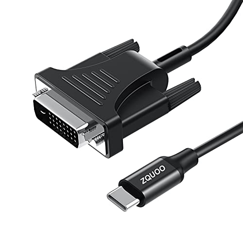 ZQUOO USB C to DVI Cable Adapter, 4K@30Hz, 6.5FT Thunderbolt 3 Type C to DVI(24+1) Male Cable Compatible with MacBook Pro, Dell XPS 13, Surface Book 2, Galaxy S10 and More