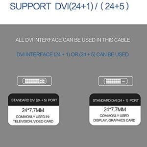 ZQUOO USB C to DVI Cable Adapter, 4K@30Hz, 6.5FT Thunderbolt 3 Type C to DVI(24+1) Male Cable Compatible with MacBook Pro, Dell XPS 13, Surface Book 2, Galaxy S10 and More