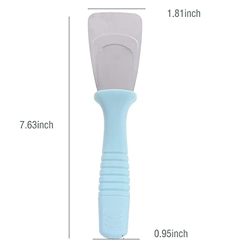 Fridge Freezer De-Icer Ice Scraper，Icebox Ice Scraper, Freezer Stainless Steel Deice Shovel Refrigerator Deicer Home Cleaning Gadget Ice Shovel Defrosting Shovel，Defrosting Scraper Gadgets （Blue