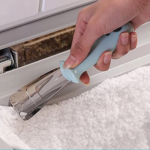 Fridge Freezer De-Icer Ice Scraper，Icebox Ice Scraper, Freezer Stainless Steel Deice Shovel Refrigerator Deicer Home Cleaning Gadget Ice Shovel Defrosting Shovel，Defrosting Scraper Gadgets （Blue