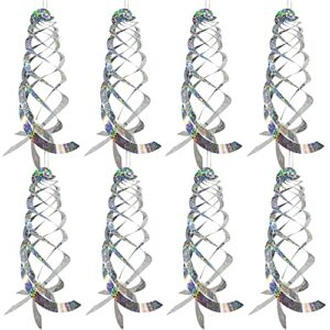 sfcddtlg, 8 pcs bird spiral hanging reflectors-15.8 inch outdoor hanging reflective device-garden decoration to prevent birds from entering the house garden swimming pool