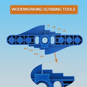 AeKeatDa 74 PCS Self Centering Dowel Jig Kit with Dowel Pins and Bits for Working Drilling and Marking