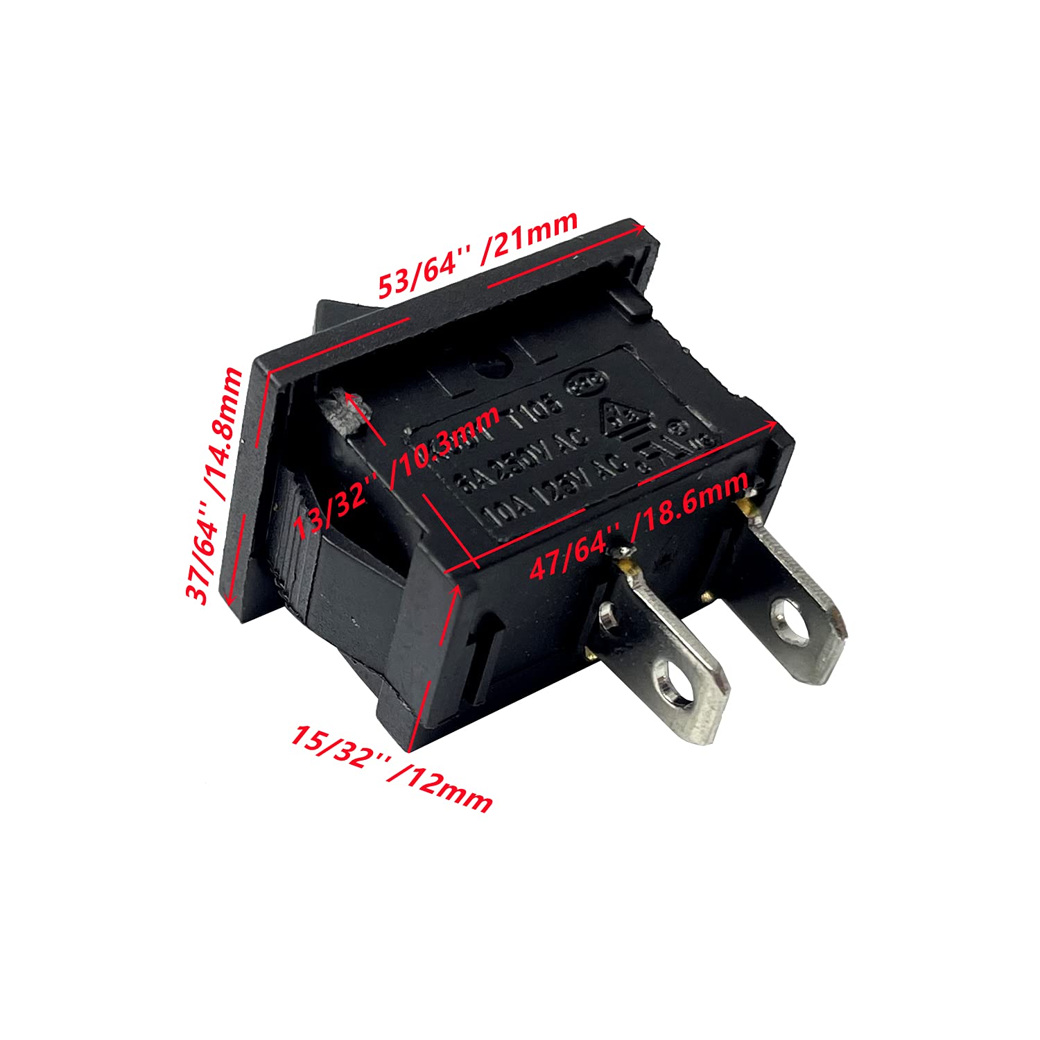 2-Pin On Off Switch For Pulsar PG1202S 900/1200W PG2200BiS 2200W For Honda EU3000iS EU2200i EU2000i EU1000i For Tail Gator 63025 63024 700/900W For Predator 57480 8750/7000W Inverter Generator