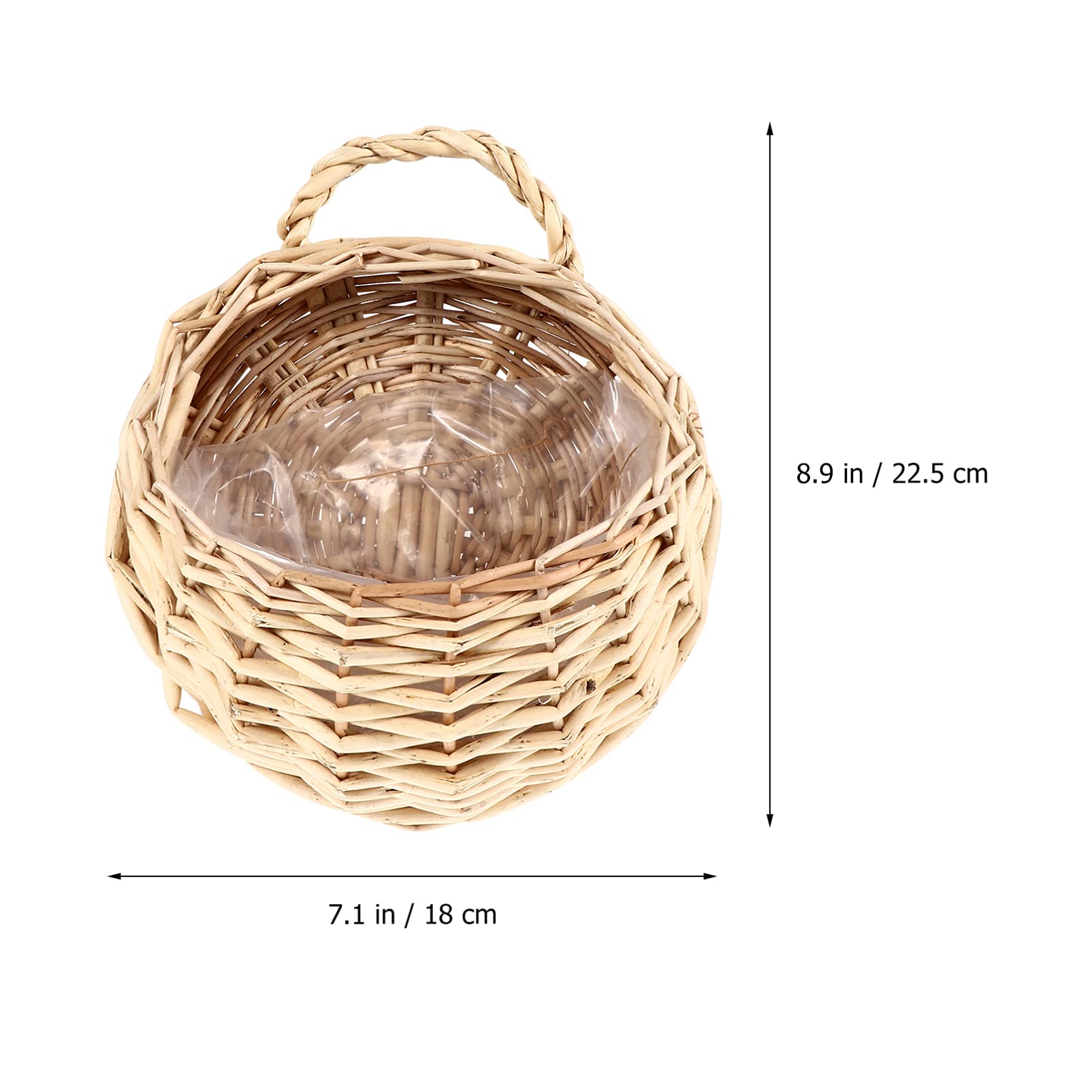 DOITOOL Wall Hanging Planter - Wicker Woven Wall Plant Holder Hanging Planters for Indoor Plants - Small Natural Hanging Plant Holder for Indoor Outdoor Home Decorations