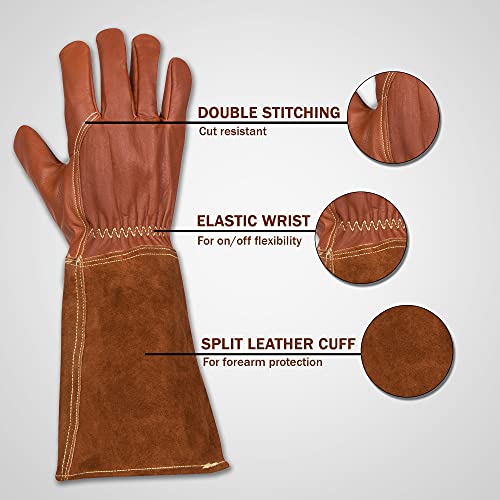 KBar7 Welding Gloves 1 Pair Heat Resistant for Forging, Stick, Mig Tig Womens and Mens XS, Small, Medium,Large,XL, XXL (Xs, Brown)