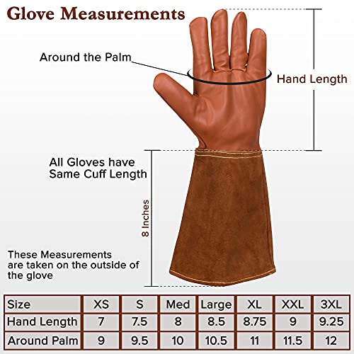 KBar7 Welding Gloves 1 Pair Heat Resistant for Forging, Stick, Mig Tig Womens and Mens XS, Small, Medium,Large,XL, XXL (Xs, Brown)