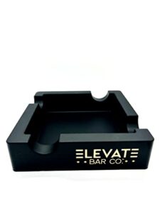 elevate bar co.™ shatterproof silicone 4-person cigar ashtray, built with extra wide cigar rest, designed for indoor and outdoor use