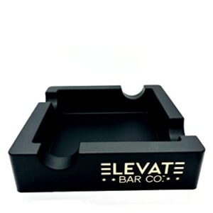 Elevate Bar Co.™ Shatterproof Silicone 4-Person Cigar Ashtray, Built with Extra Wide Cigar Rest, Designed for indoor and outdoor use