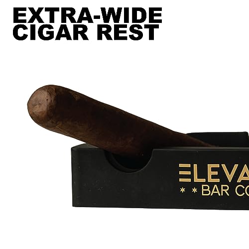 Elevate Bar Co.™ Shatterproof Silicone 4-Person Cigar Ashtray, Built with Extra Wide Cigar Rest, Designed for indoor and outdoor use