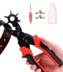 6 sized 9 inch heavy duty leather hole punch hand pliers belt professional