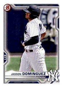 2021 bowman prospects #bp-13 jasson dominguez new york yankees mlb baseball card nm-mt