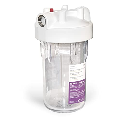 Whirlpool Large Capacity 10" x 4.5" Whole House Water Filter System WHKF-DWHBB, 1" Port, NSF Certified Reduces Sediment, Sand, Soil, Silt, Rust, Includes Filter Housing, Installation Kit & Timer