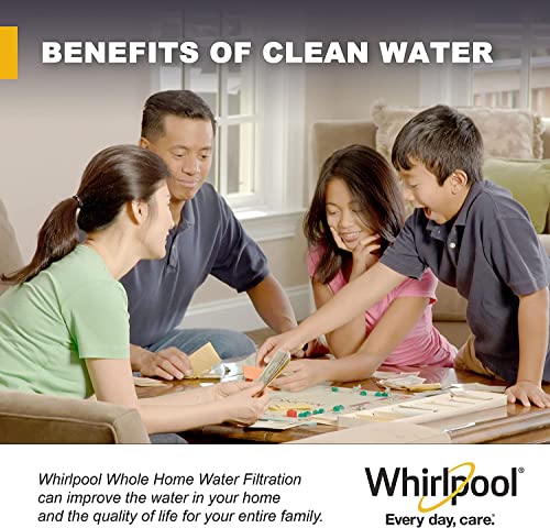 Whirlpool Large Capacity 10" x 4.5" Whole House Water Filter System WHKF-DWHBB, 1" Port, NSF Certified Reduces Sediment, Sand, Soil, Silt, Rust, Includes Filter Housing, Installation Kit & Timer