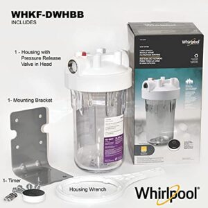 Whirlpool Large Capacity 10" x 4.5" Whole House Water Filter System WHKF-DWHBB, 1" Port, NSF Certified Reduces Sediment, Sand, Soil, Silt, Rust, Includes Filter Housing, Installation Kit & Timer