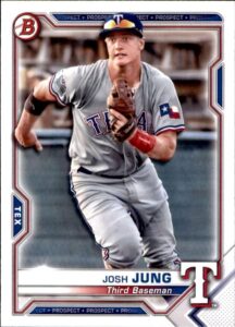 2021 bowman prospects #bp-38 josh jung texas rangers mlb baseball card nm-mt