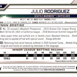 2021 Bowman Prospects #BP-86 Julio Rodriguez Seattle Mariners MLB Baseball Card NM-MT