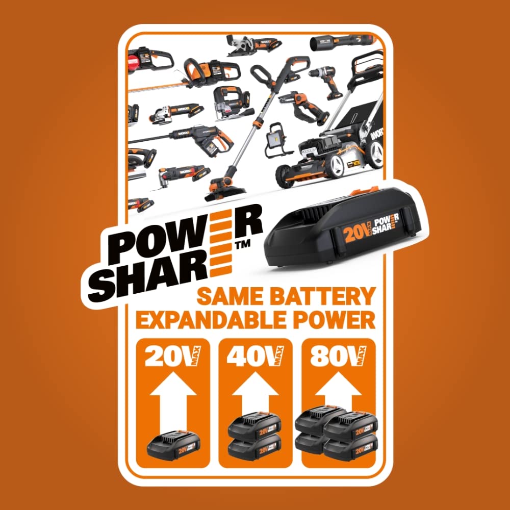 WORX Nitro WX272L 20V Power Share 1/2" Cordless Impact Wrench with Brushless Motor