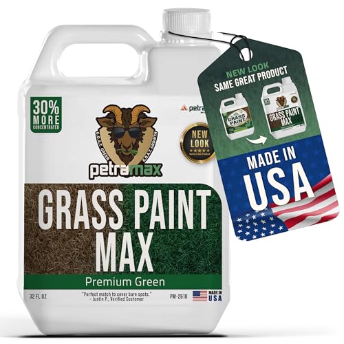 PetraTools Grass Paint Max Strength, Green Grass Lawn Spray for Dead & Dormant Lawn Paint, Green Lawn Spray, Grass Paint for Lawn, Lawn Spray Paint, Long-Lasting Concentrate Green Dye for Lawn (32oz)