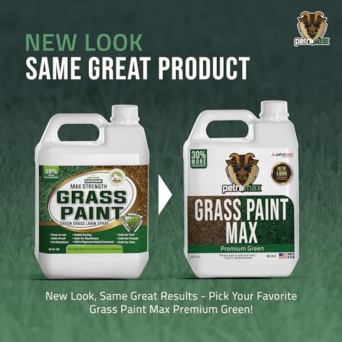 PetraTools Grass Paint Max Strength, Green Grass Lawn Spray for Dead & Dormant Lawn Paint, Green Lawn Spray, Grass Paint for Lawn, Lawn Spray Paint, Long-Lasting Concentrate Green Dye for Lawn (32oz)