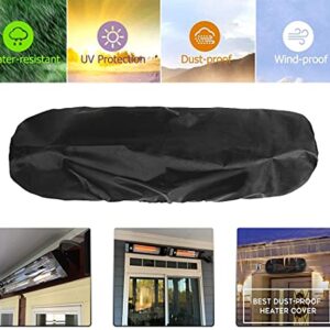 BOSKING Electric Patio Heater Cover Universal Waterproof Terrace Heater Dust Cover 420D Heavy Duty Fabric Space Heater Cover Furniture Protective Cover for Outdoor Infrared Heater Wall Heater (Black)