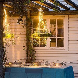 Extra-Long Solar String Lights Outdoor Waterproof - 4-Pack Each 72FT 200 LED Solar Powered Fairy Lights - 8 Modes Copper wire lights for Patio Trees Garden Party Christmas Wedding (Warm White)
