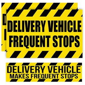 3 pack heavy duty magnetic delivery vehicle frequent stops signs 2(11×7") 1(11"×3") amazon delivery driver car sign for flex drivers, doordash, newspaper delivery, reflective at night upgraded