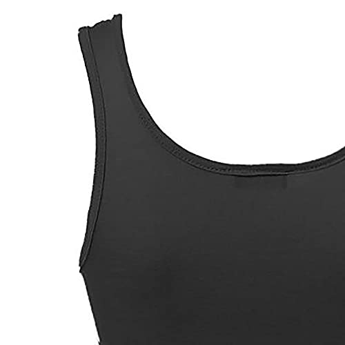 Bravetoshop Women's Workout Tank Tops Athletic Yoga Running Shirts Y2k Crop Cami Tops Vest Fashion Streetwear (Black,L)
