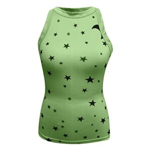 Bravetoshop Women's Sleeveless Workout Shirts Lightweight Running Tank Tops Summer Slim Fit Tee Shirts (B-Green,M)