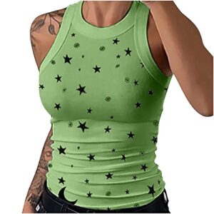 bravetoshop women's sleeveless workout shirts lightweight running tank tops summer slim fit tee shirts (b-green,m)