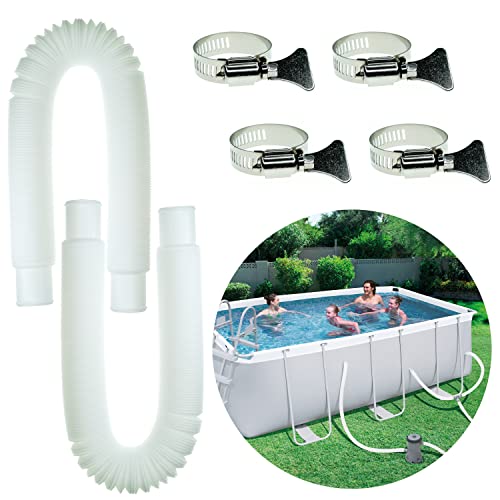 Replacement Hose for Above Ground Pools 1.25" Diameter for Models 1,000 GPH, 530 GPH, and 330 GPH,57" Long Filter Pump Hose. (2)