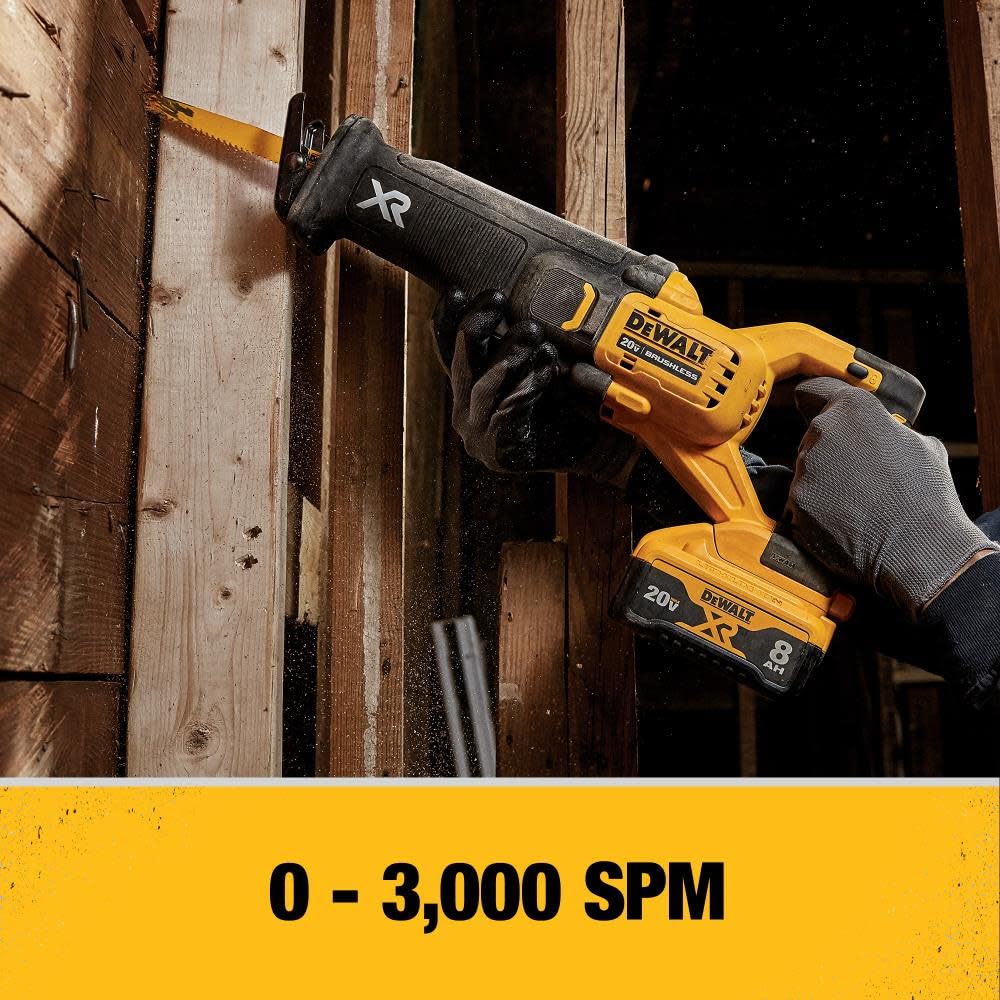 DEWALT 20V MAX* XR® BRUSHLESS RECIPROCATING SAW WITH POWER DETECT™ (Tool Only) (DCS368B)