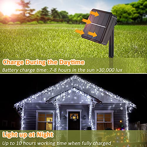 Solar String Lights Outdoor, Waterproof Extra-Long 288Ft 800 LED, 4-Pack - Each 72FT 200 LED Solar Powered Fairy Lights with 8 Lighting Modes, Solar String Lights for Patio, Christmas, Party, Wedding