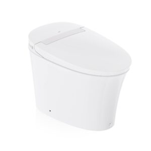 r&t tankless smart toilet touchless auto flush 1.28-gpf battery-operated one-piece het intelligent toilet for bathroom