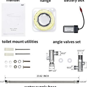 R&T Tankless Smart Toilet Touchless Auto Flush 1.28-GPF Battery-Operated One-Piece HET Intelligent Toilet for Bathroom