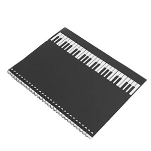 notebook beautiful practical for amateurs for copying music score(black piano pattern)