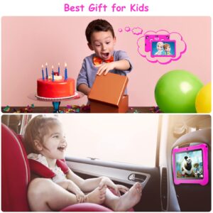 Tablet for Kids,Android 9.0 Kids Tablet Toddler Tablet 2GB, 16GB Learning Tablet with 7 inch IPS Eye Protection Screen Dual Cameras WiFi GMS Certified Kids-Proof Children Tablets Parent Control-Pink