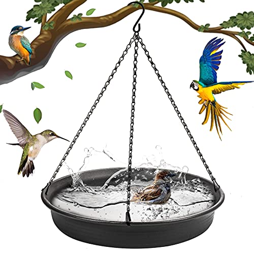 Hanging Bird Bath Hanging Bird-Feeder - CARGEN Garden Bird Bat Bird Feeder Plate Hanging Tray Bird Bath Tray Hanging Bird Water or Bird Seed hanging bird baths for outdoors