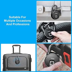 Fingerprint Padlock, Smart Keyless Bluetooth Lock APP/Fingerprint Unlock Anti-Theft Door Luggage Case Lock for Android iOS System Suitable for Gym, Backpack, School, Fence and Storage