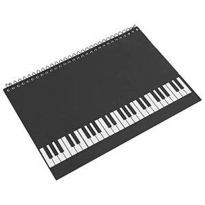 Tomantery Notebook Convenient for Copying Music ScoreBlack Piano Pattern