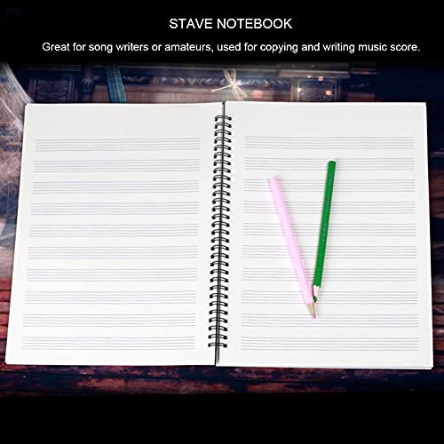 Tomantery Notebook Convenient for Copying Music ScoreBlack Piano Pattern