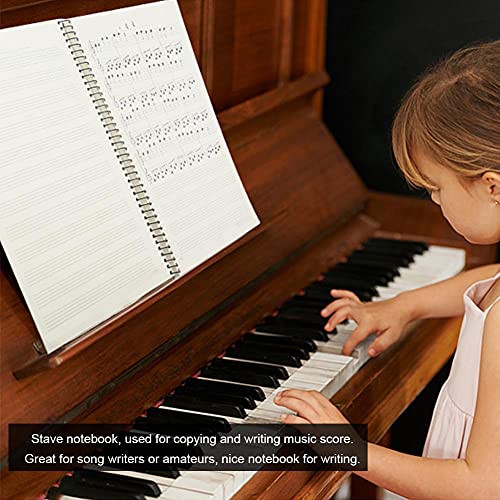 Tomantery Notebook Convenient for Copying Music ScoreBlack Piano Pattern