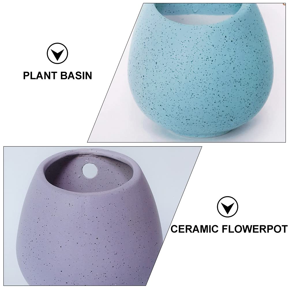 Outdoor Decor Ceramic Flower Pot 2pcs Practical Flowerpot Simple Succulent Storage Pot Home Plant Container Air Plants